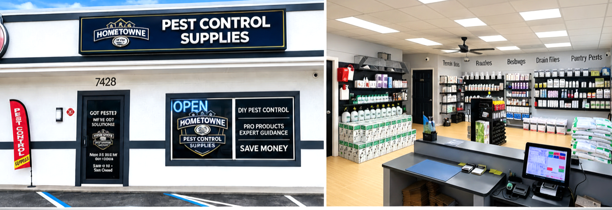 Hometowne Pest Control Supplies storefront in Hudson, FL